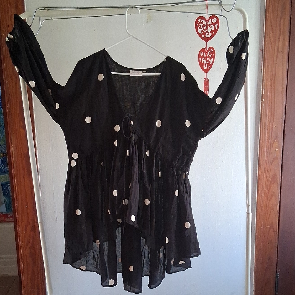 Unique Black Cotton Top